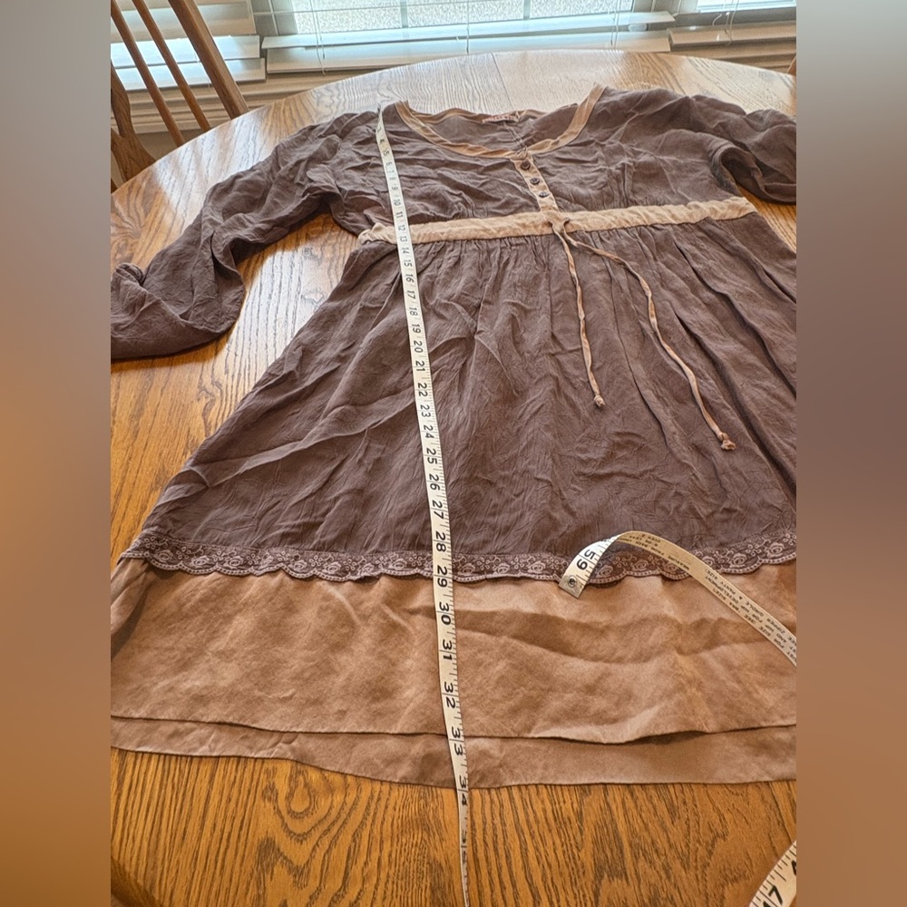 Johnny Was Mocha Brown Long Sleeve V-Neck Size M READ - Picture 6 of 13